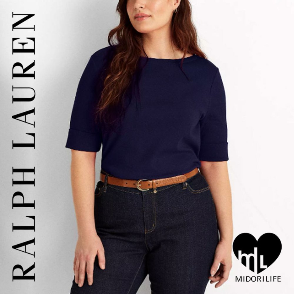 LAUREN RALPH LAUREN Cotton Boatneck Top